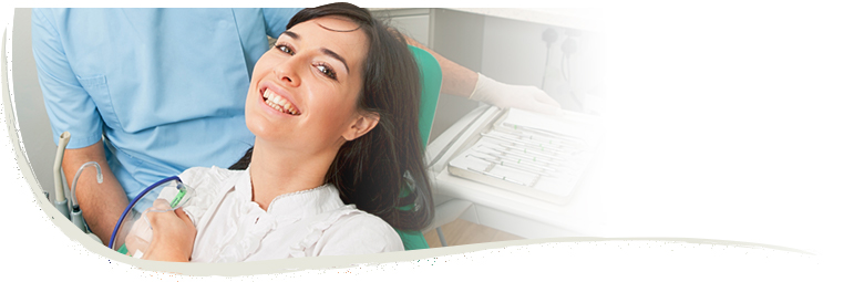 Woman in dental chair representing Air Abrasion Manahawkin Barnegat Dentist